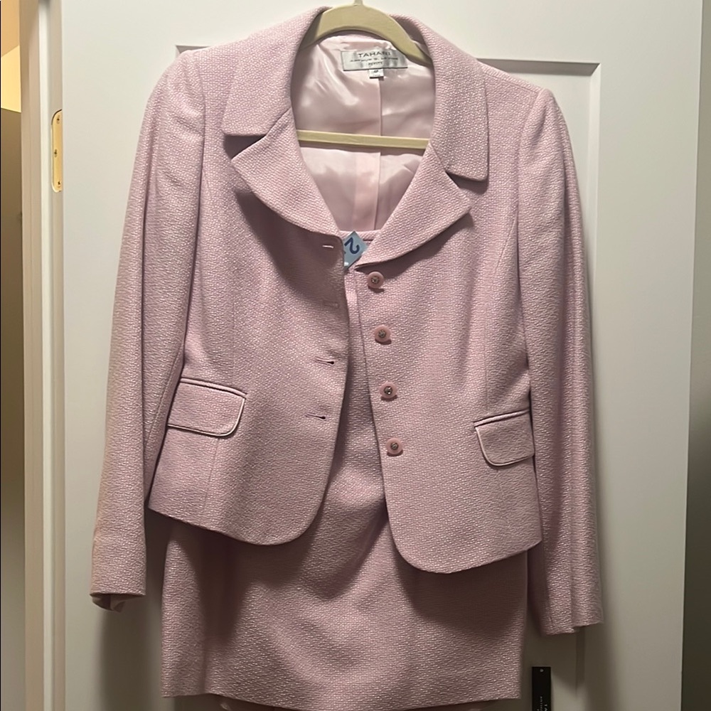 Pink Women's Jacket & Skirt Set